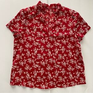 Shein floral notched neck blouse size Small